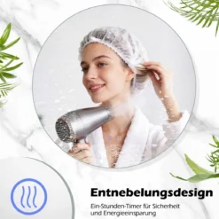 Ø70 cm Runder Spiegel mit Beleuchtung & Speicherfunktion Badspiegel mit Beschlagfrei-Design