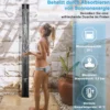 217 cm Solarbeheizte Außendusche Dusche mit 2 Sektionen Schwarz