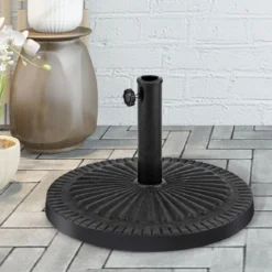 Φ49cm Sonnenschirmständer Robuster Runder Schirmhalter mit Feststellknopf Dicke Eisenstange
