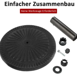 Φ49cm Sonnenschirmständer Robuster Runder Schirmhalter mit Feststellknopf Dicke Eisenstange
