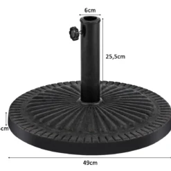 Φ49cm Sonnenschirmständer Robuster Runder Schirmhalter mit Feststellknopf Dicke Eisenstange