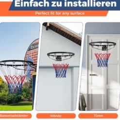 Ø45cm Standard Basketballkorb mit Netz Mini Basketball Korb für Wandmontage Schwarz