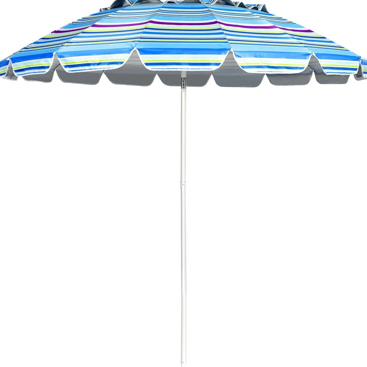 243cm Strand-Sonnenschirm Outdoor-Sonnenschirm Strandschirm Alu neigbar Terrassenschirm