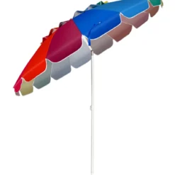 243cm Strand-Sonnenschirm Outdoor-Sonnenschirm Strandschirm Alu neigbar Terrassenschirm