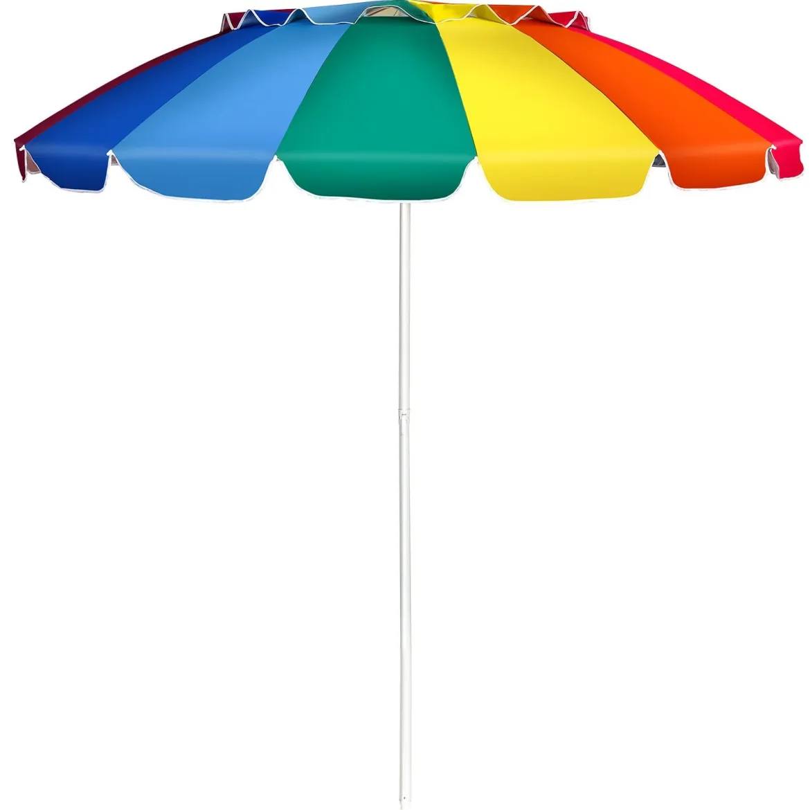 243cm Strand-Sonnenschirm Outdoor-Sonnenschirm Strandschirm Alu neigbar Terrassenschirm