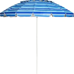 243cm Strand-Sonnenschirm Outdoor-Sonnenschirm Strandschirm Alu neigbar Terrassenschirm