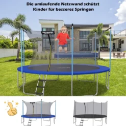 Ø366 cm Trampolin Sicherheitsnetz für Gartentrampoline innenliegend Schwarz