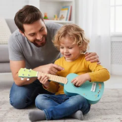 53 cm Ukulele Gitarre für Kinder 4-saitige Mini-Ukulele mit Bassholz-Korpus für Kinder ab 3 Jahren Hellblau