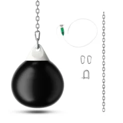 Ø45 cm Wasserboxsack 50 kg Boxing Punching Bag mit Verstellbarer Metallkette Schwarz
