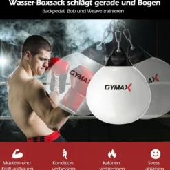 Ø45 cm Wasserboxsack 50 kg Boxing Punching Bag mit Verstellbarer Metallkette Weiß