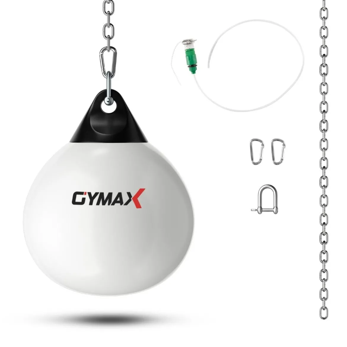 Ø45 cm Wasserboxsack 50 kg Boxing Punching Bag mit Verstellbarer Metallkette Weiß