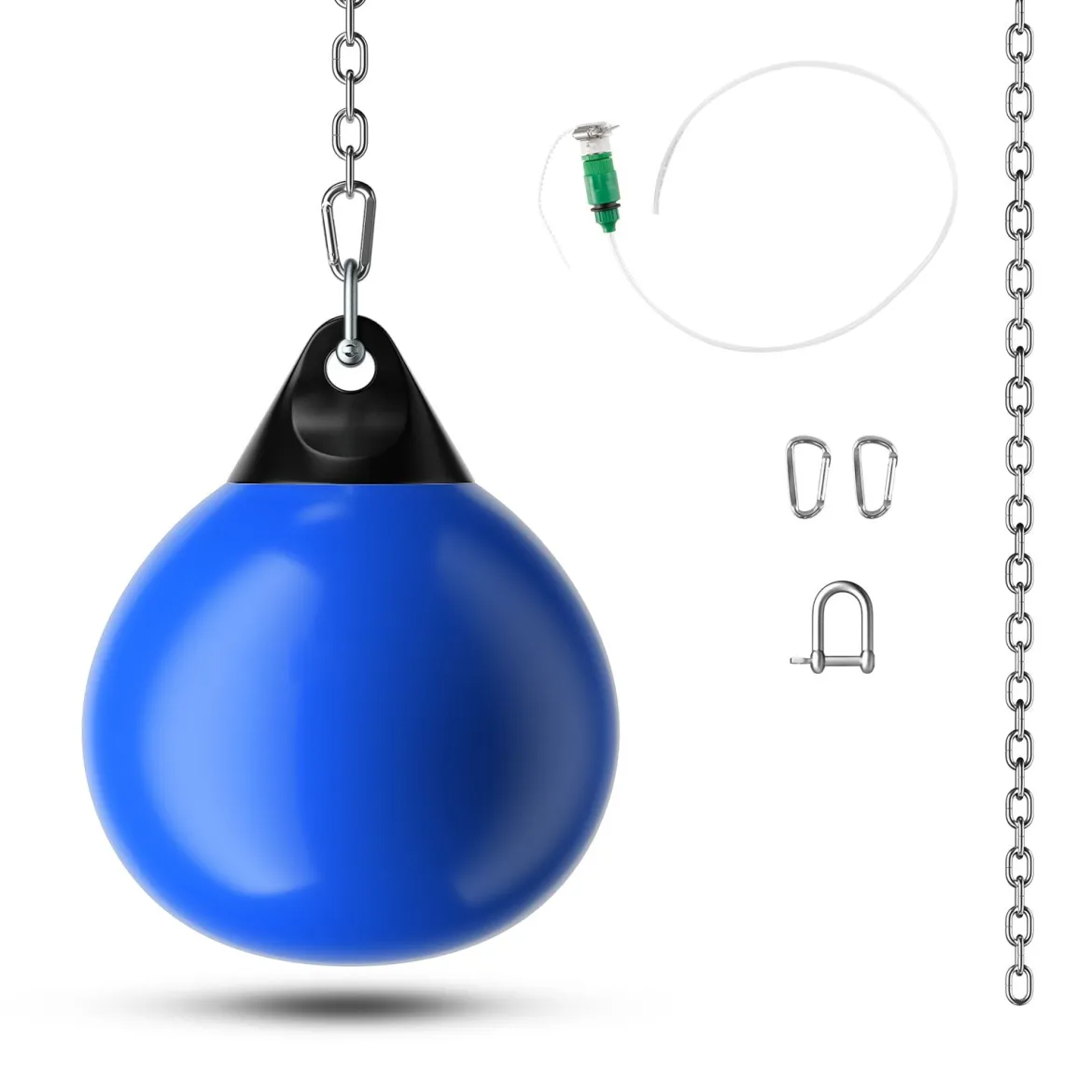 Ø45 cm Wasserboxsack 50 kg Boxing Punching Bag mit Verstellbarer Metallkette Blau