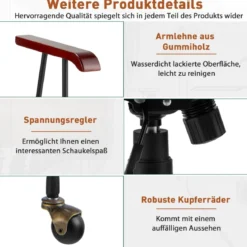 Computerstuhl aus Samt mit mittlerer Rückenlehne gepolstertem Sitz Armlehnen aus Gummiholz Orange