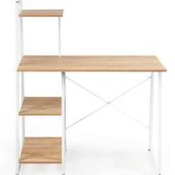 Computertisch mit 4 Regal Schreibtisch Holz Metall PC Tisch Bürotisch Arbeitstisch Officetisch fürs Büro