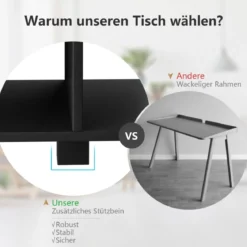Couchtisch Kaffeetisch Beistelltisch mit 5 Füßen 90 x 39 x 42 cm MDF Schwarz