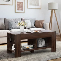 Couchtisch Kaffeetisch Beistelltisch mit 5 Füßen 90 x 39 x 42 cm MDF Braun