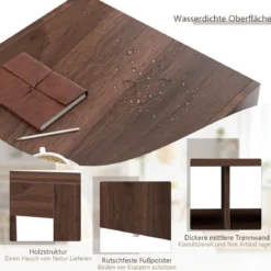Couchtisch Kaffeetisch Beistelltisch mit 5 Füßen 90 x 39 x 42 cm MDF Braun