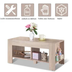 Couchtisch Kaffeetisch Beistelltisch mit 5 Füßen 90 x 39 x 42 cm MDF