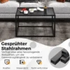 Couchtisch Marmor Optik Rechteckiger Kaffeetisch mit Tischplatte aus Kunstmarmor 70 x 70 x 40 cm Schwarz