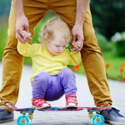 Cruiser-Skateboard 56 cm Langes Mini-Skateboard mit PU-Rädern Rosa