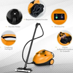 Dampfreiniger Dampfbesen 2000W Bodendampfreiniger mit 18 Zubehörteilen