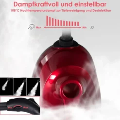 Dampfreiniger Dampfbesen 2000W Bodendampfreiniger mit 18 Zubehörteilen