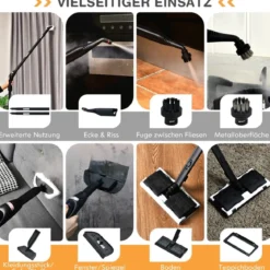 Dampfreiniger Dampfbesen 2000W Bodendampfreiniger mit 18 Zubehörteilen
