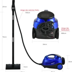 Dampfreiniger Dampfbesen 2000W Bodendampfreiniger mit 18 Zubehörteilen