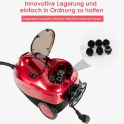 Dampfreiniger Dampfbesen 2000W Bodendampfreiniger mit 18 Zubehörteilen