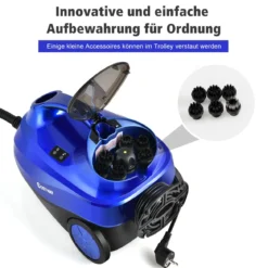 Dampfreiniger Dampfbesen 2000W Bodendampfreiniger mit 18 Zubehörteilen