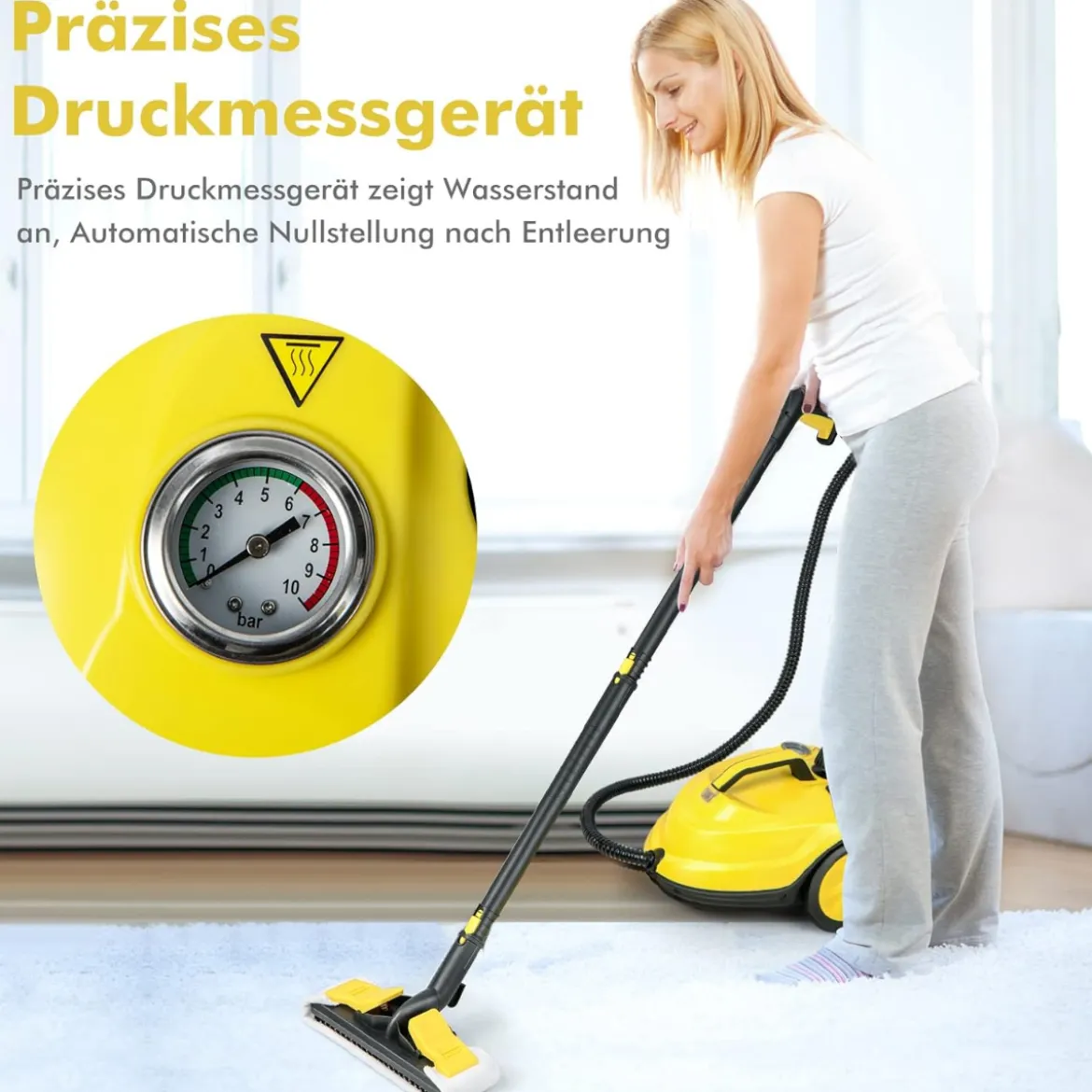 Dampfreiniger Flächenleistung: 108 m² Dampfdruck: 5 bar 1,8 L Wassertank
