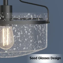 Deckenleuchte Glas Deckenlampe modern Lampe Vintage mit halboffenen Glasschirmen Schwarz