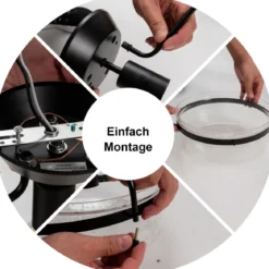 Deckenleuchte Glas Deckenlampe modern Lampe Vintage mit halboffenen Glasschirmen Schwarz
