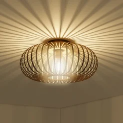 Deckenleuchte im antiken Messingdesign Deckenlampe Retro Lampe Vintage Metall Kupferfarben
