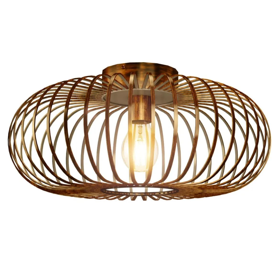 Deckenleuchte im antiken Messingdesign Deckenlampe Retro Lampe Vintage Metall Kupferfarben