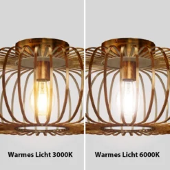 Deckenleuchte im antiken Messingdesign Deckenlampe Retro Lampe Vintage Metall Kupferfarben