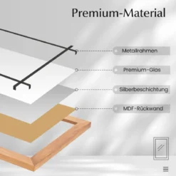 Dekorativer hängender Wandspiegel Spiegel zur Wandmontage Bauernhausstil 77 x 99,5 cm Natur