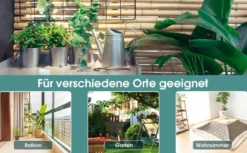 Dekor-Blumenständer Pflanzenständer mit 6 Ablagen Freistehender Blumenwagen für Innen und Außen Metall schwarz 80,5 x 25 x 75