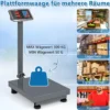 Digitale Plattformwaage 300kg / 50g Paketwaage mit Preisrechner LB/KG multifunktionale Ladenwaage Silber