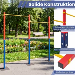 Doppel Klimmzugstange Reckstange Höhenverstellbar 80-172 cm aus Verzinktem Stahl bis 220 kg