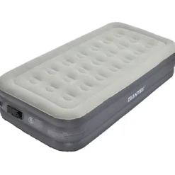 Doppel-Luftmatratze tragbares Luftbett mit eingebauter Pumpe 191 x 90 x 35 cm Grau