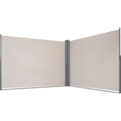 Doppelseitenmarkise Ausziehbare Seitenmarkise Markise Sichtschutz für Garten Beige 6 x 1,8 m