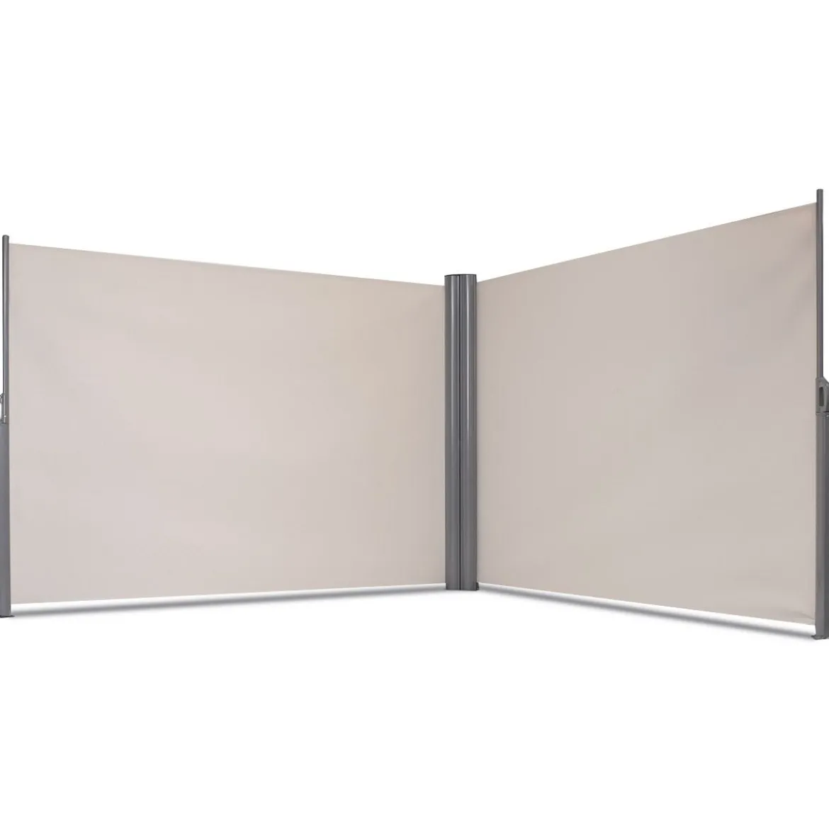 Doppelseitenmarkise Ausziehbare Seitenmarkise Markise Sichtschutz für Garten Beige 6 x 1,8 m