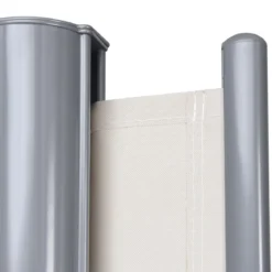 Doppelseitenmarkise Ausziehbare Seitenmarkise Markise Sichtschutz für Garten Beige 6 x 1,8 m