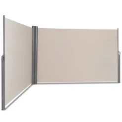 Doppelseitenmarkise Ausziehbare Seitenmarkise Markise Sichtschutz für Garten Beige 6 x 1,8 m