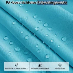 Doppelsonnenschirm mit Ständer & LED-Leuchten & UPF 50+ Sonnenschirm Gartenschirm