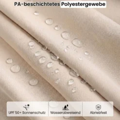 Doppelsonnenschirm mit Ständer & LED-Leuchten & UPF 50+ Sonnenschirm Gartenschirm