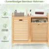 Doppelt Wäschekorb schwenkbar 75L Bambus Wäschesammler mit 2 Abnehmbaren Behältern Natur