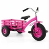Dreirad Kinderfahrrad bis 91 kg Belastbar mit Verstellbarem Sitz & Lenker für Kinder ab 3 Jahren Rosa