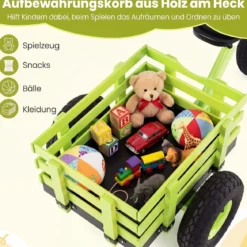 Dreirad Kinderfahrrad bis 91 kg Belastbar mit Verstellbarem Sitz & Lenker für Kinder ab 3 Jahren Grün